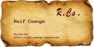 Reif Csenge névjegykártya